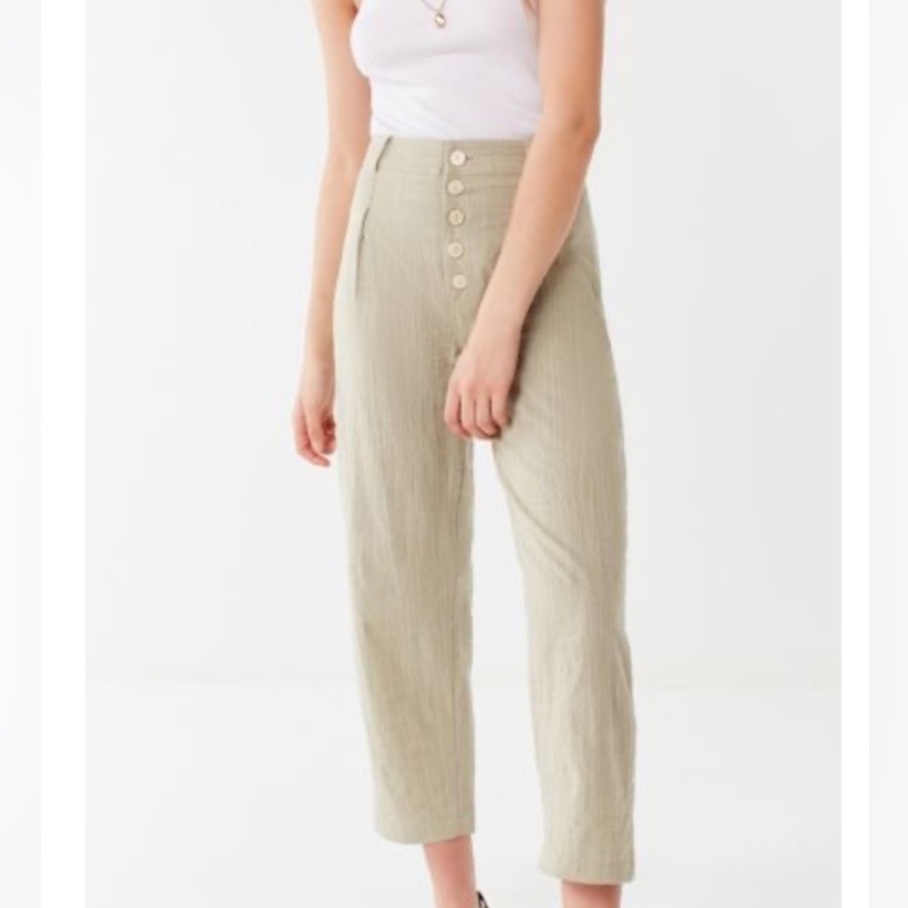UO Maria Button-Fly Tapered Trouser